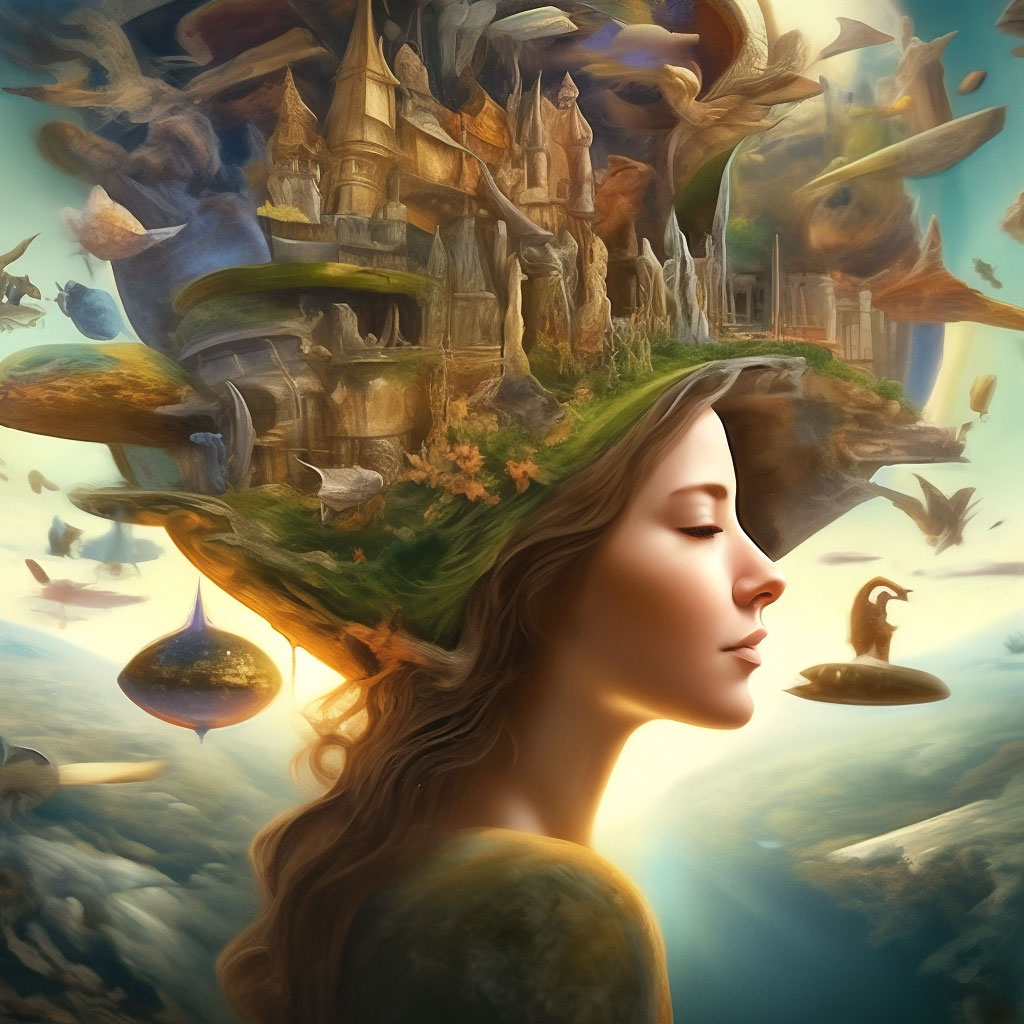 "Creation of the world in the author's head" — image created in Shedevrum