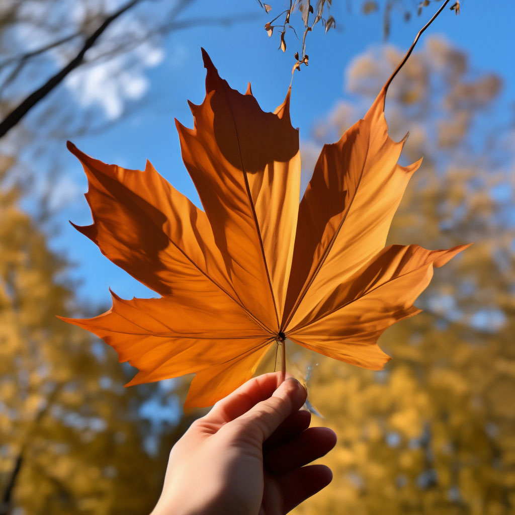 Осенняя природа, кленовые листья, …» — создано в Шедевруме