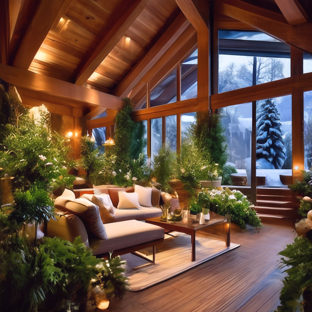 "It's beautiful, cozy the interior of the winter garden in the style of ...