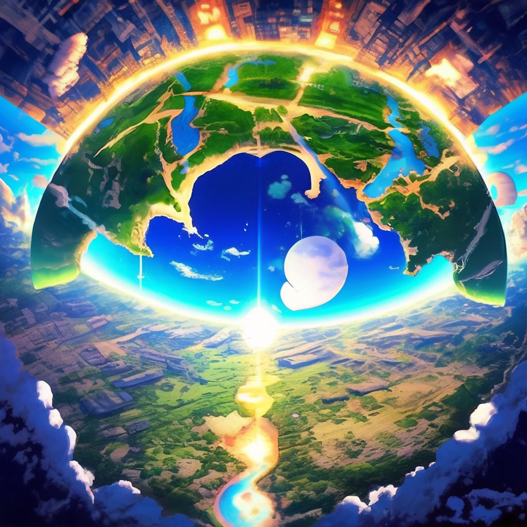"The center of the earth manga style" — image created in Shedevrum