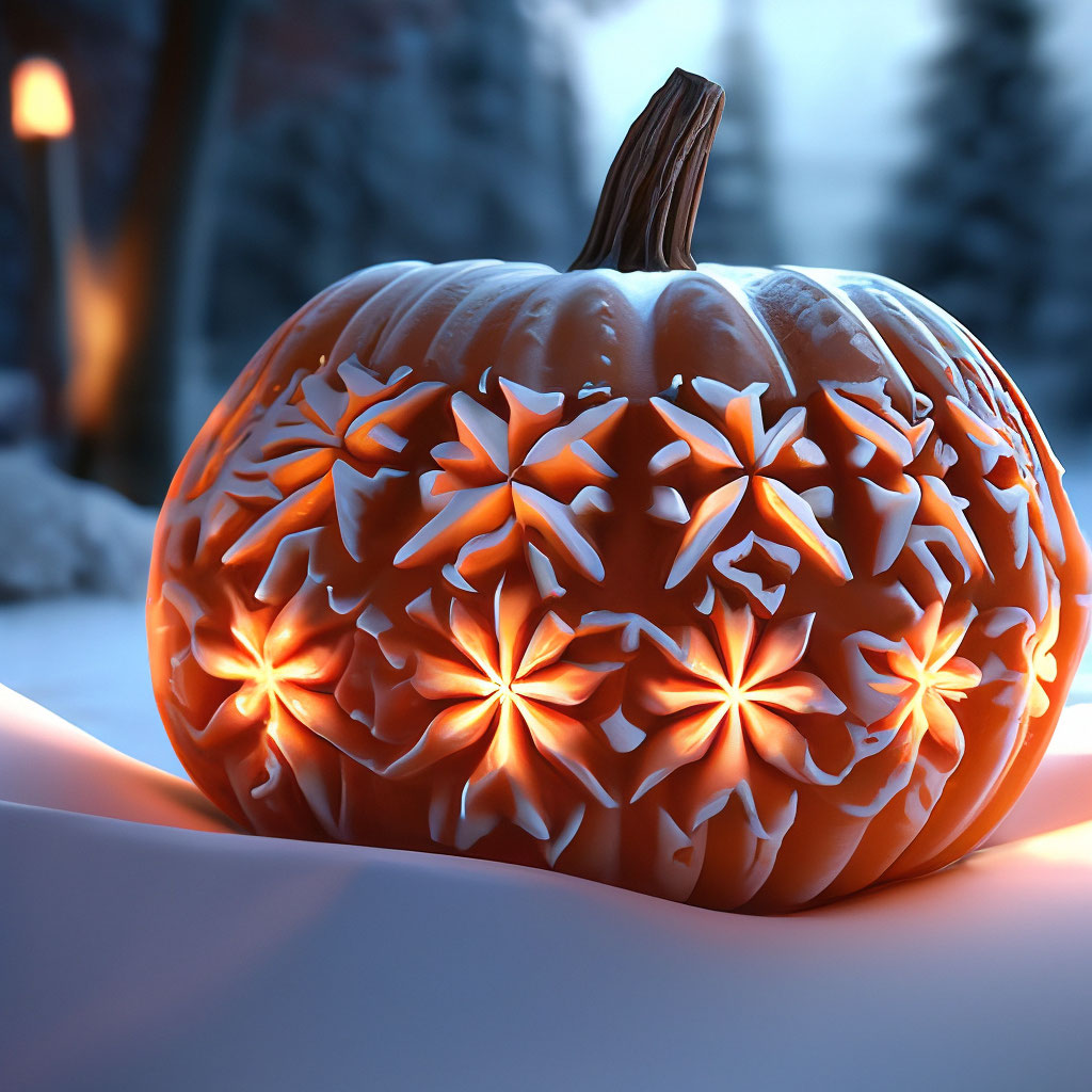 "#thshedevrum_ok pumpkin snowflake carving aesthetically pleasing ...