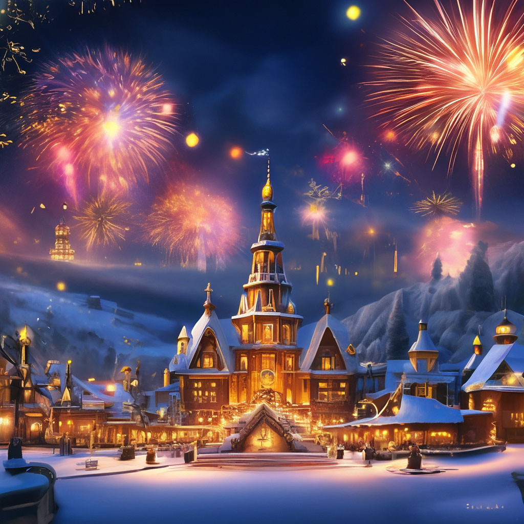 "Happy New Year 2024" — image created in Shedevrum