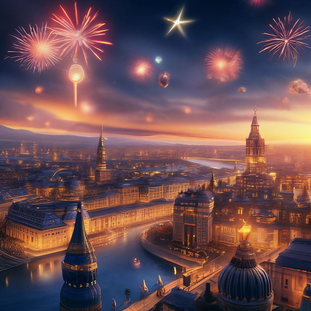 "Happy New Year 2024!!!!!!" — image created in Shedevrum