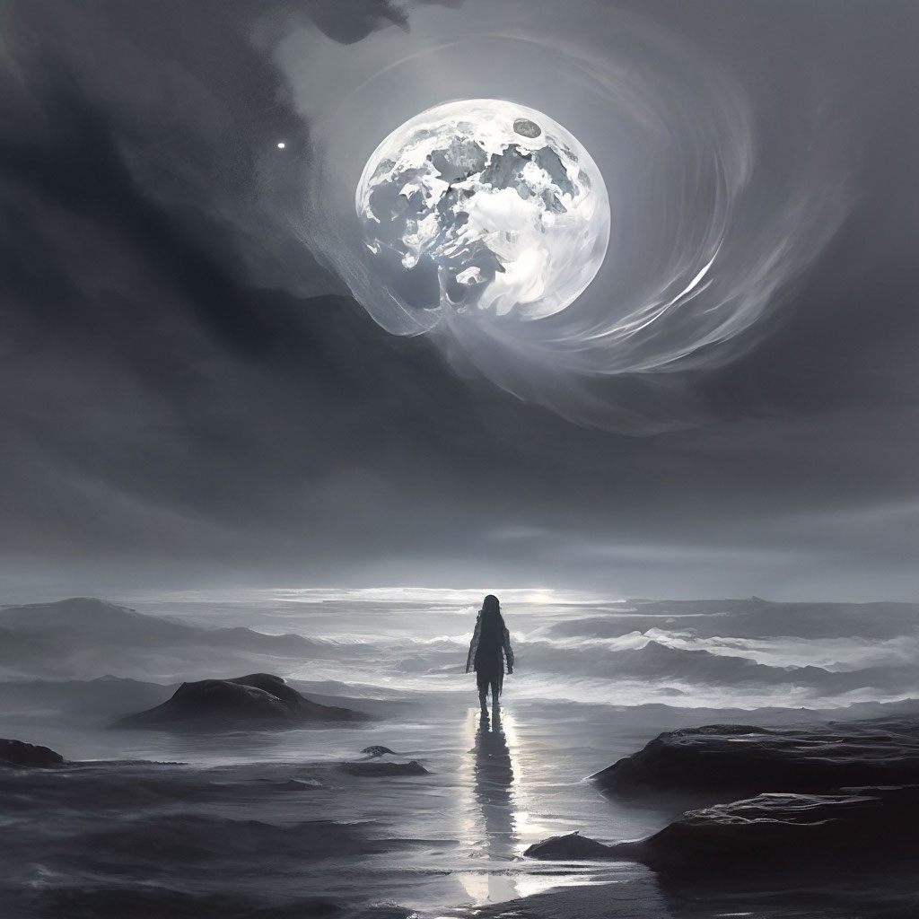 "At the mercy of the Moon" — image created in Shedevrum