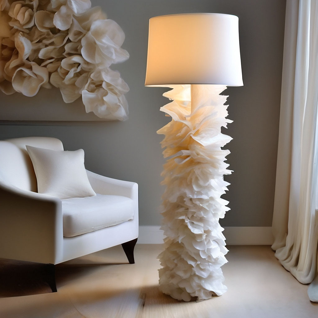" ️ floor lamp in the technique of crumpled paper, aesthetically ...