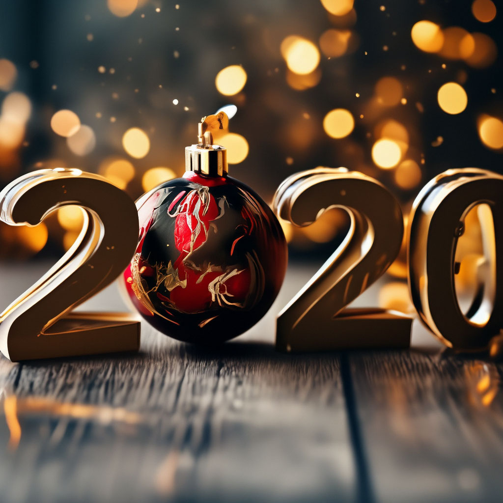 "Happy New Year 2024 postcard" — image created in Shedevrum