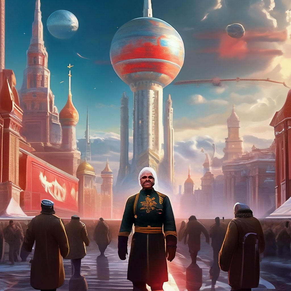 "The USSR in the future" — image created in Shedevrum