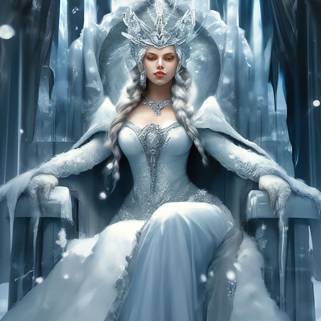 "The snow queen is very beautiful cold expressive look on the ice ...