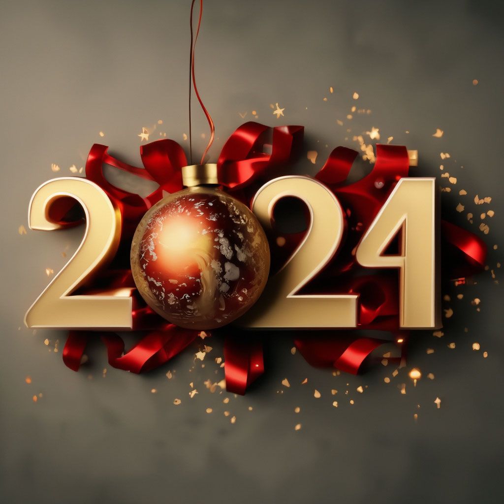 "Logo happy new year 2024" — image created in Shedevrum