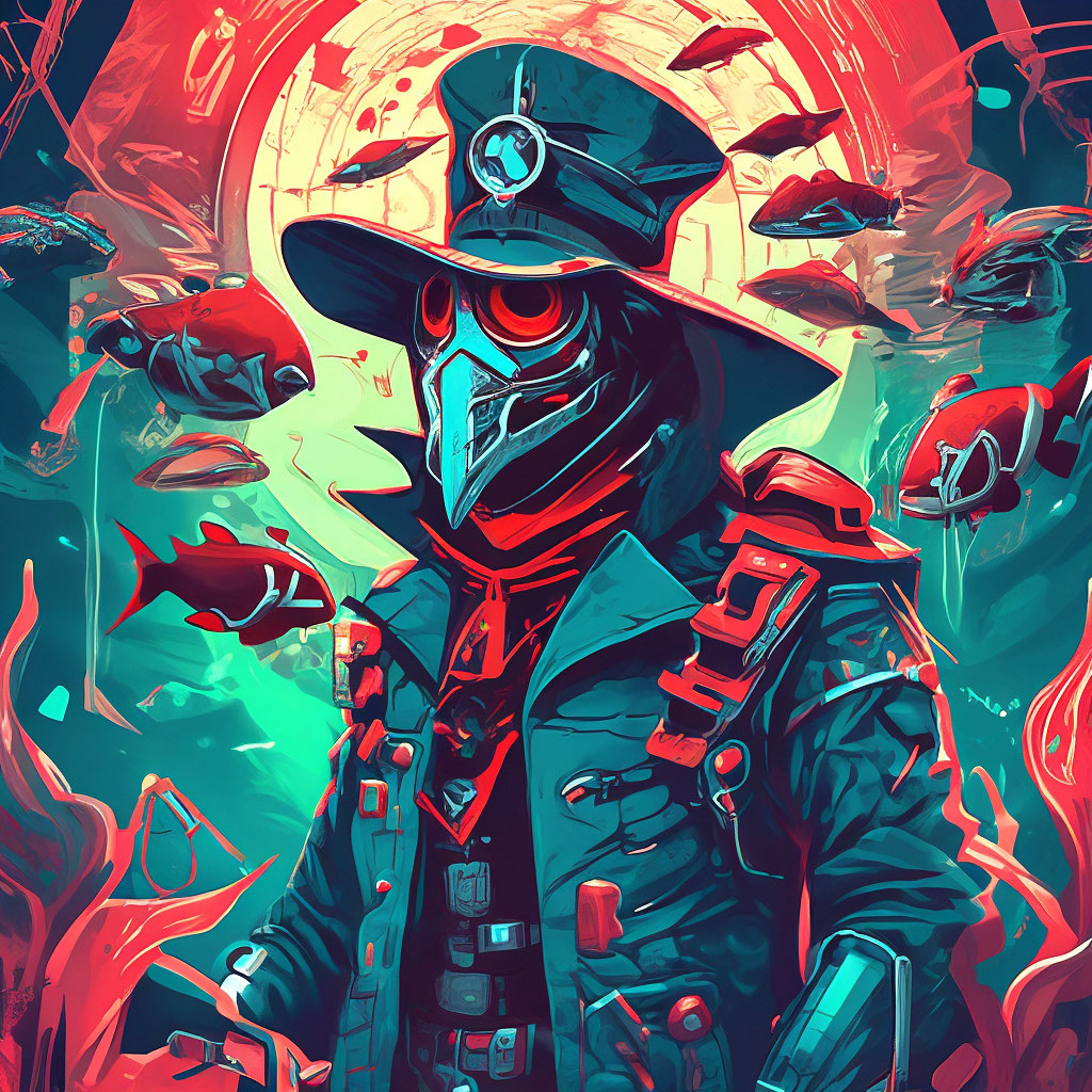 "The image of the plague doctor in the style of vector graphics of the ...