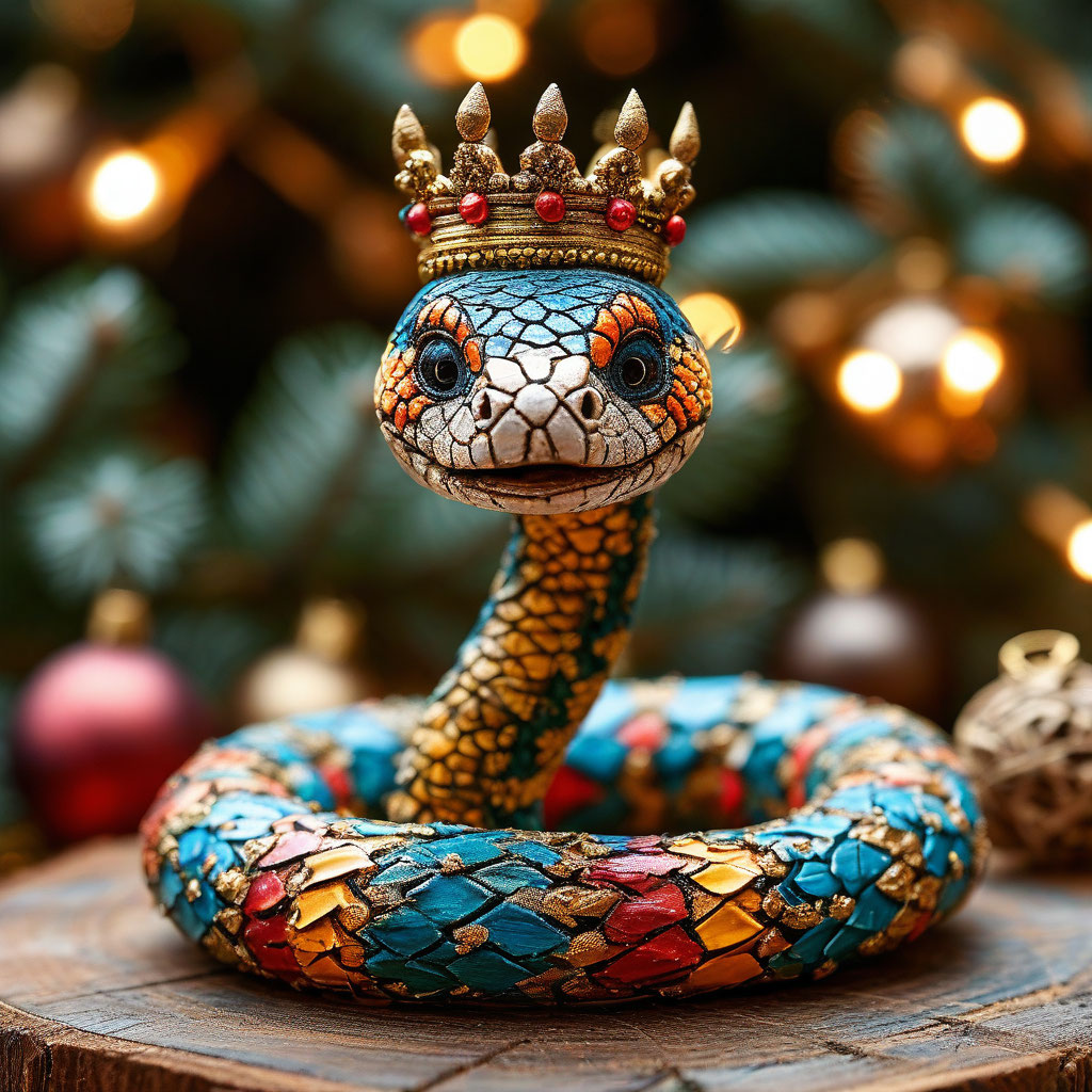 "A snake with a crown" — image created in Shedevrum