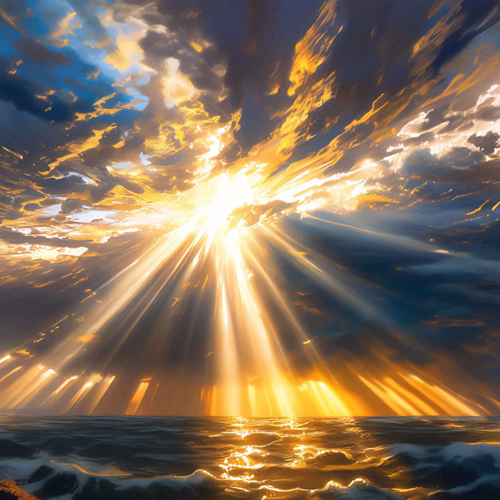 "The rays of the sun are breaking through the stormy sky ...