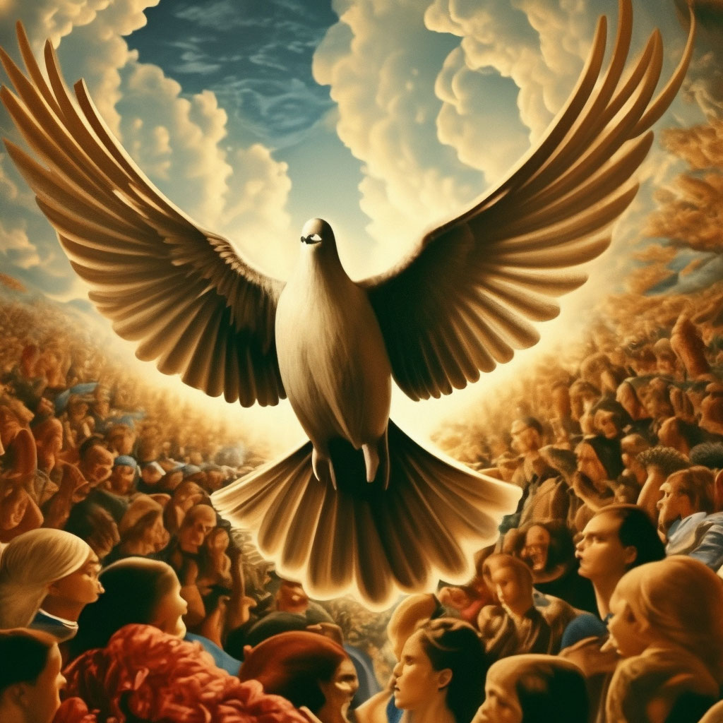 "The dove of peace. high generation." — image created in Shedevrum