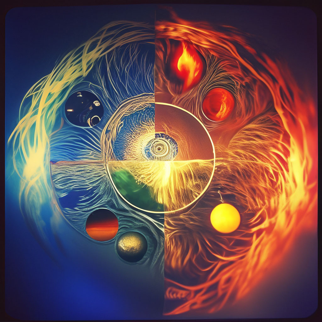 "The four elements are spinning in the darkness water fire earth air ...