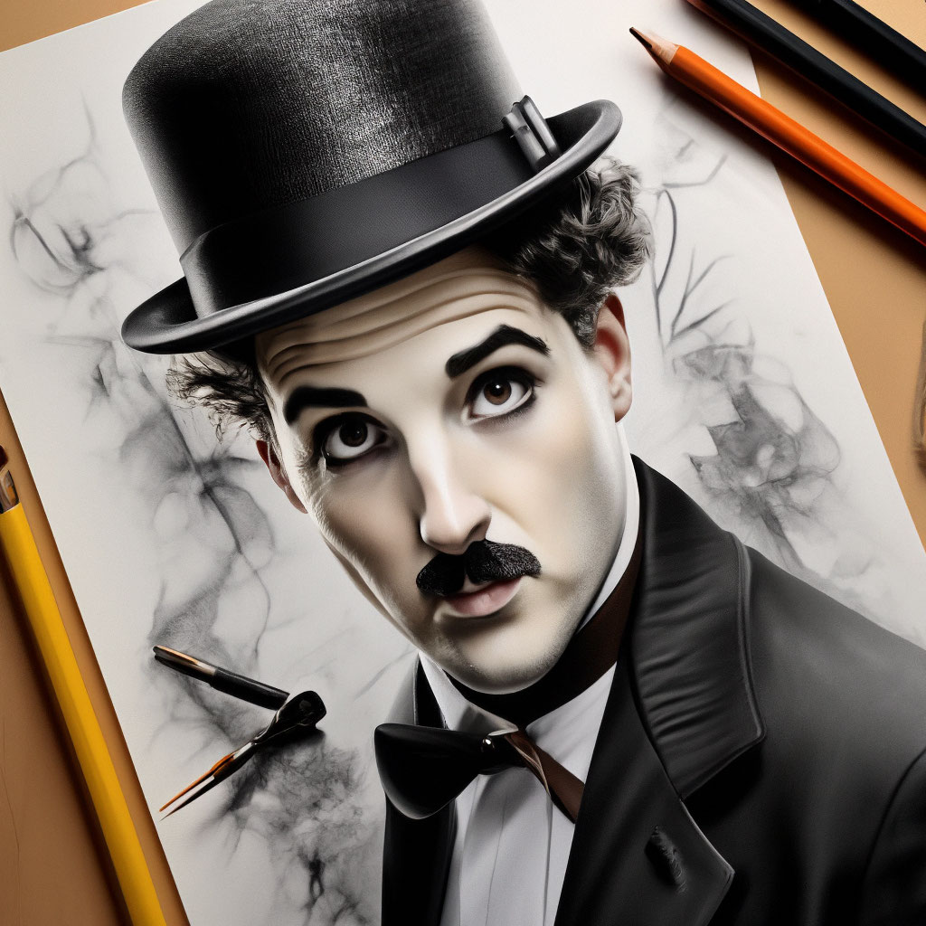 Акриловая живопись по номерам «Чарли Чаплин»