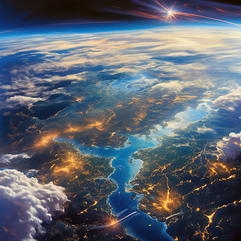 "View from space" — image created in Shedevrum