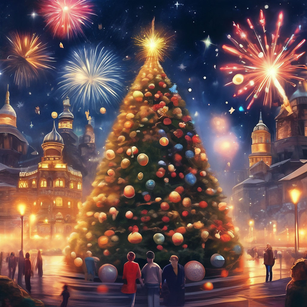 "Happy New Year 👍👏" — image created in Shedevrum