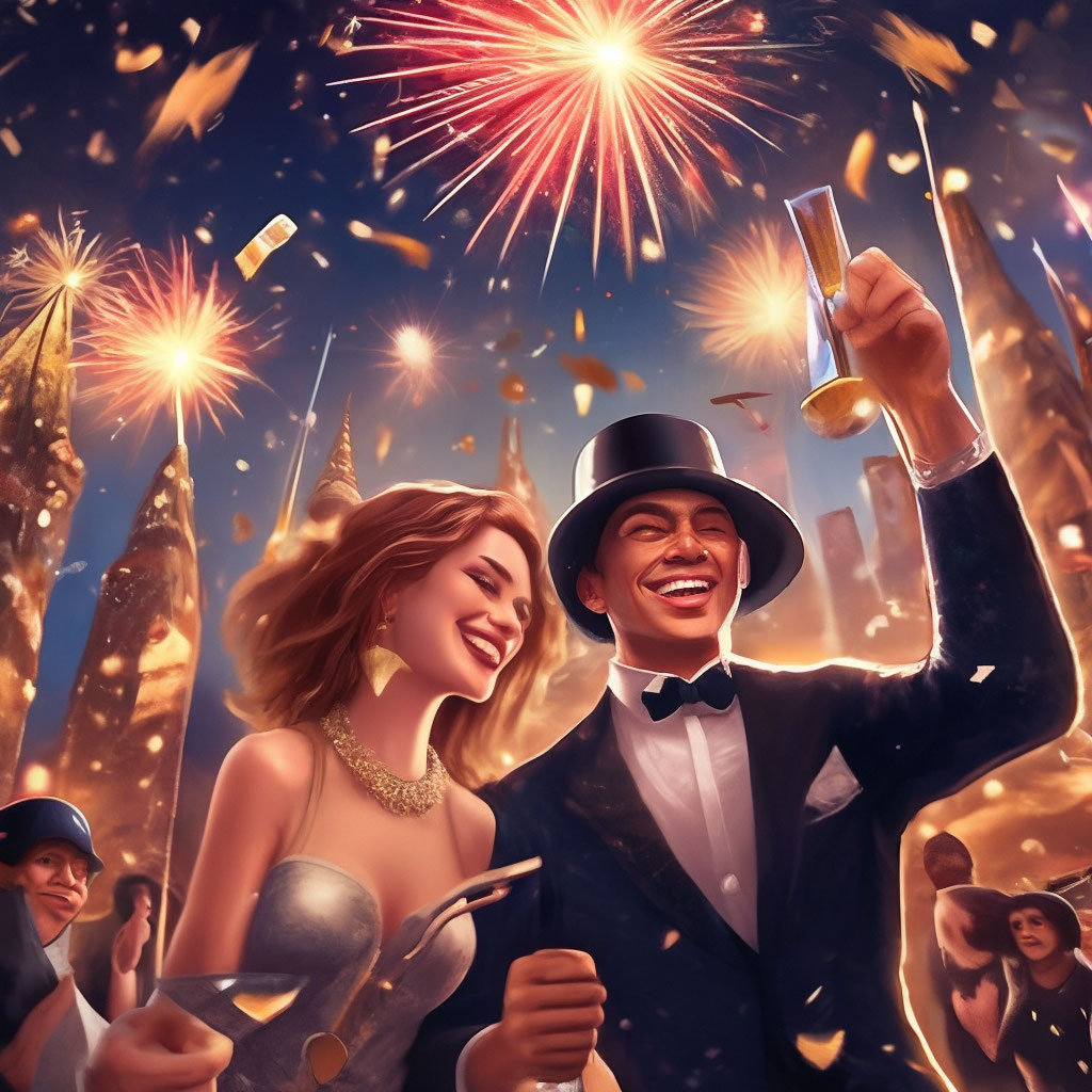 "How did I really celebrate the new year?" — image created in Shedevrum