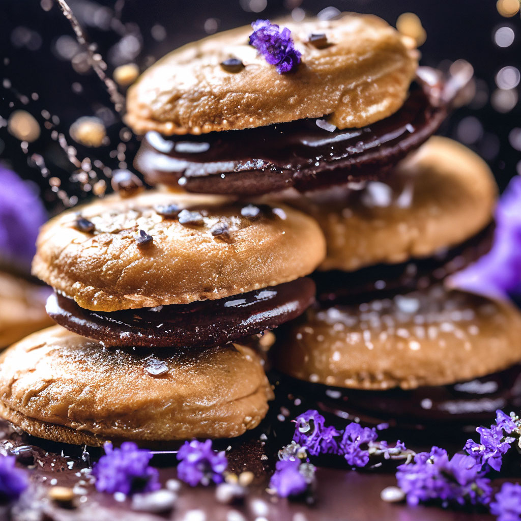 "Double exposure. explosion of lavender +cookies "Whoopi-pie"dough on ...