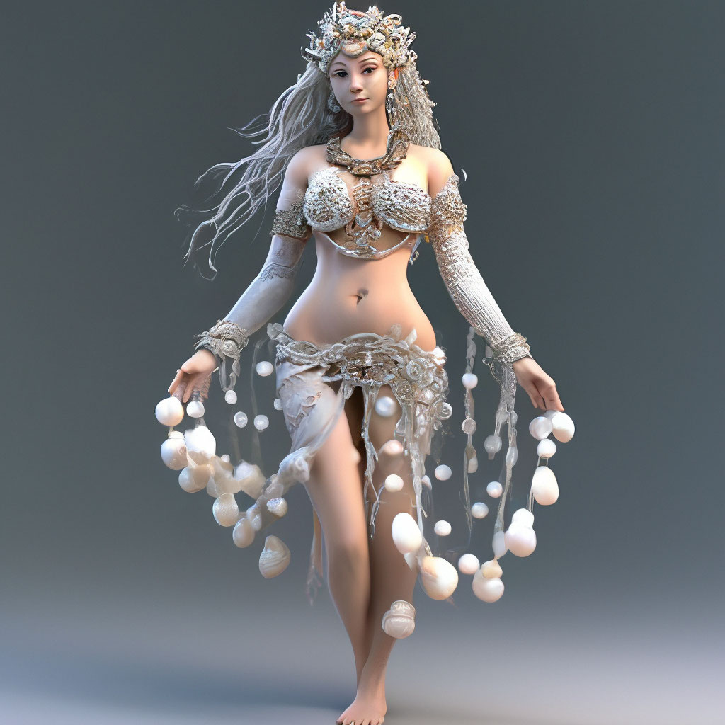 3D модель красивая девушка,авангард…» — создано в Шедевруме