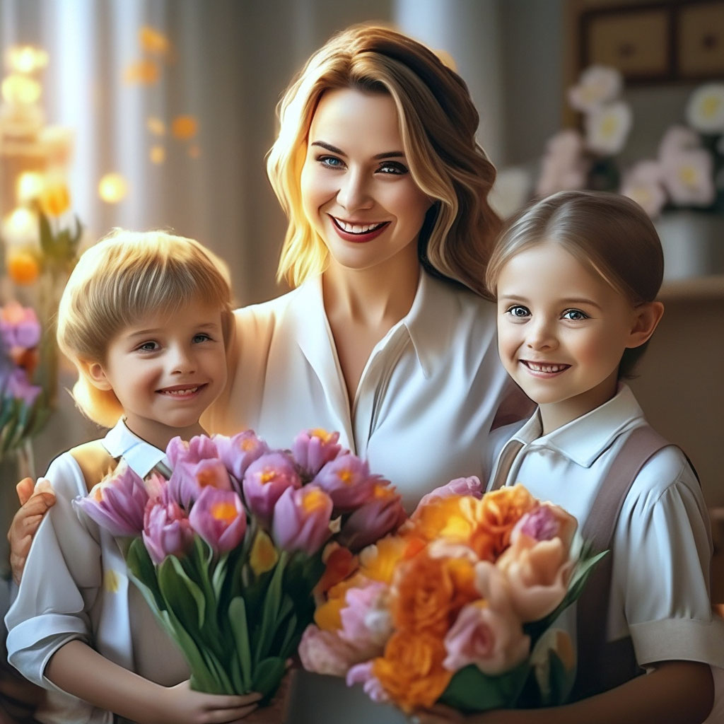 "Write literally: "Happy Teacher's Day!", Slavic faces, soft light ...