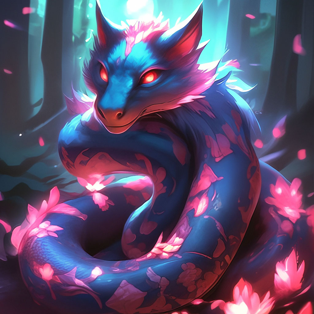 "Snake+🐍dragon+🐉 fluff* raccoon *scales, coherent fantasy , beautiful ...