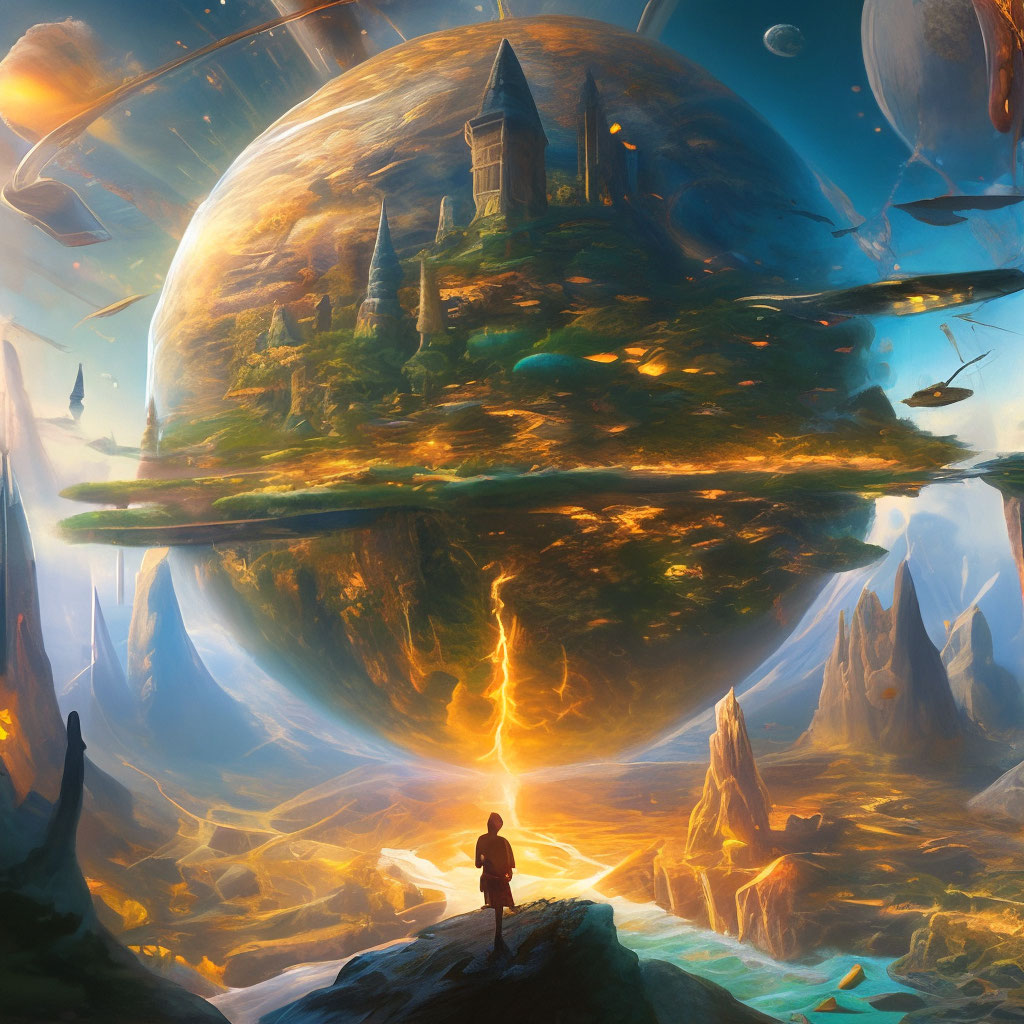 "Creating the world" — image created in Shedevrum