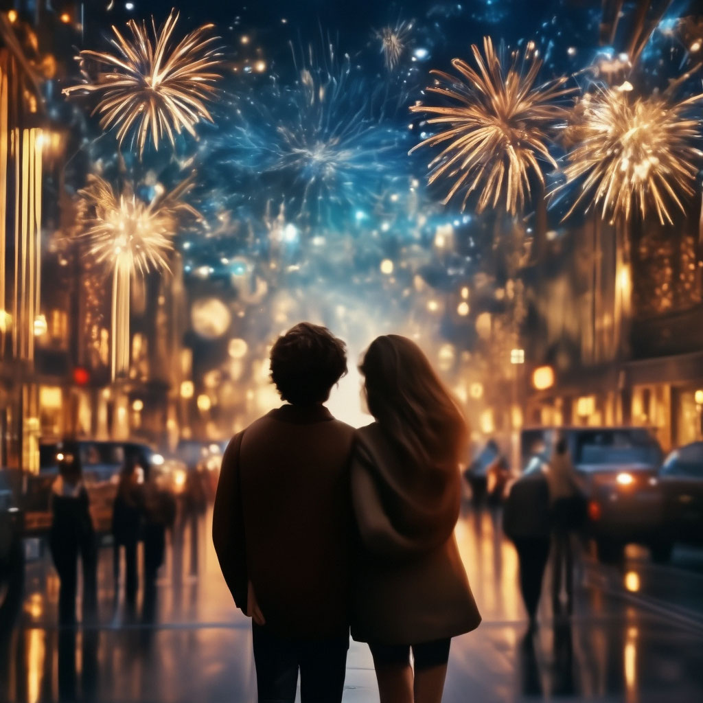 "I will meet the new year with you" — image created in Shedevrum