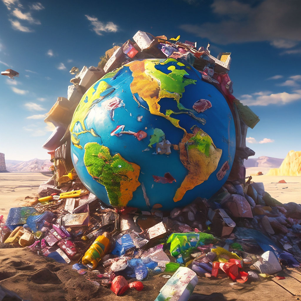 "Planet earth and garbage is a cry of the soul" — image created in ...