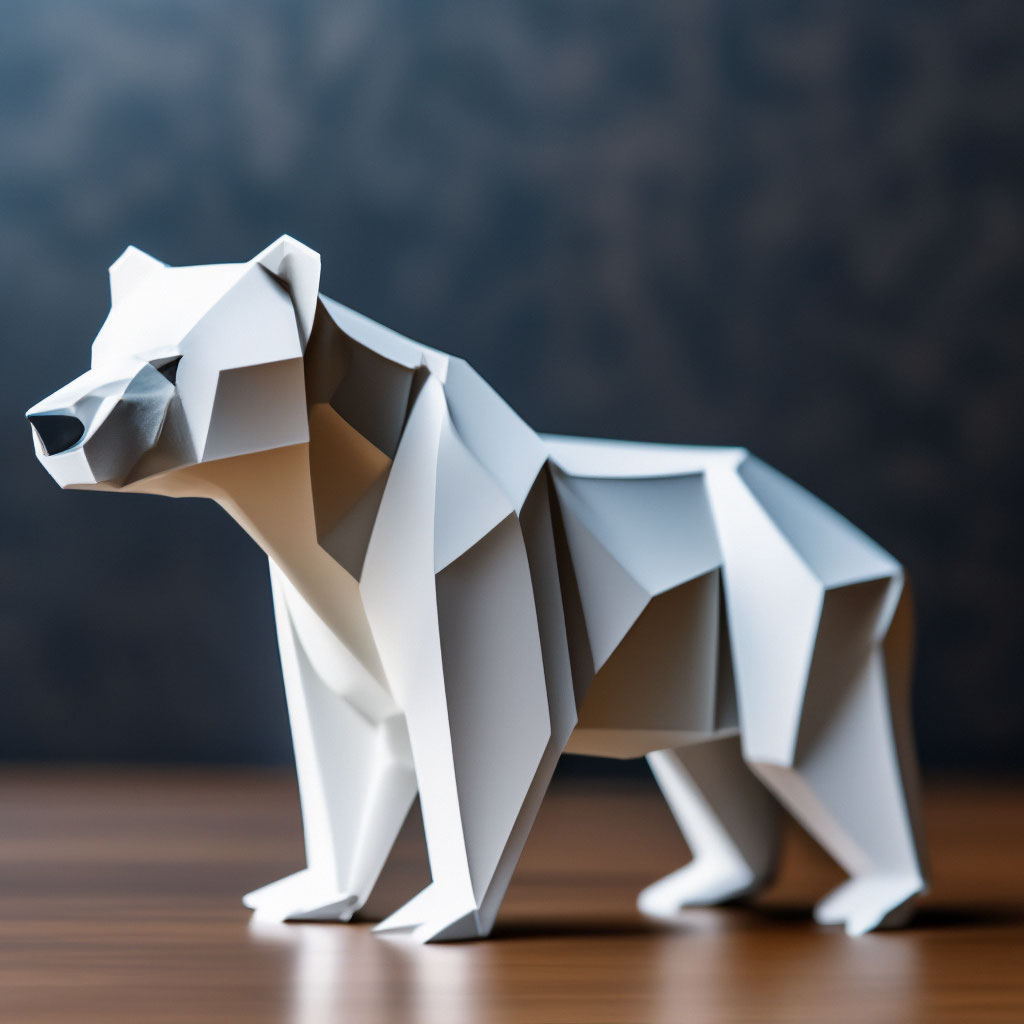 Урок-схема оригами медведь из бумаги