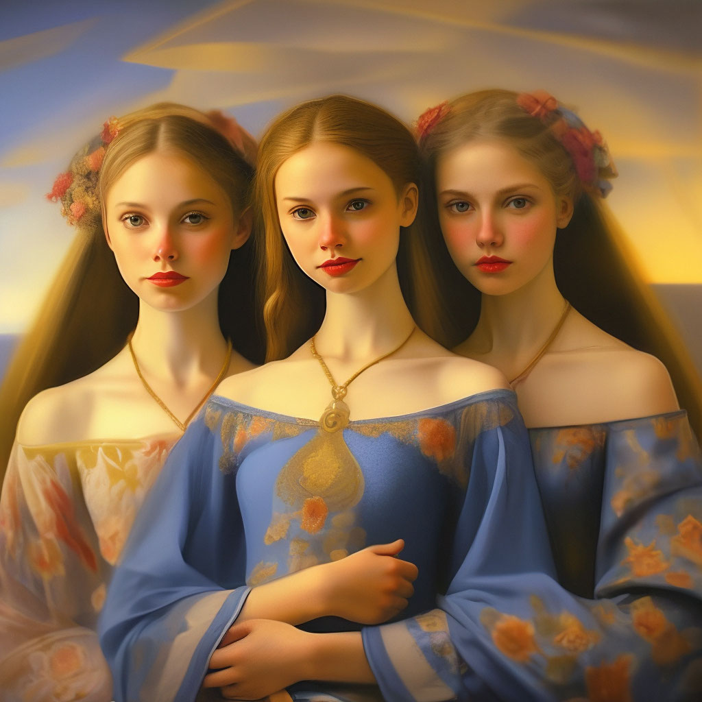Три сестры Вера, Надежда, Любовь, …» — создано в Шедевруме