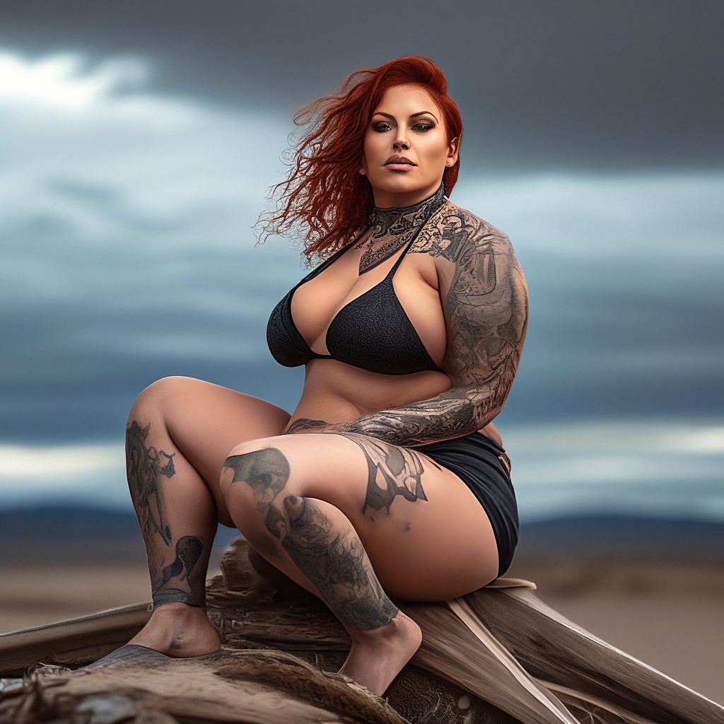 "Bbw in a micro bikini aesthetically pleasing, beautiful, realistic