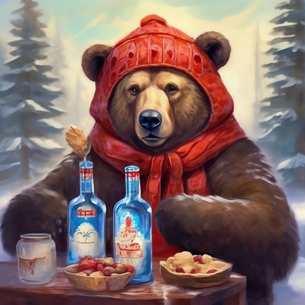 Медведь в шапке ушанке