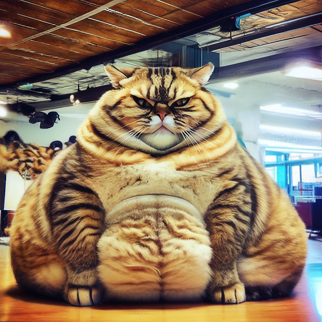 Самый жирный кот в мире в полный…» — создано в Шедевруме
