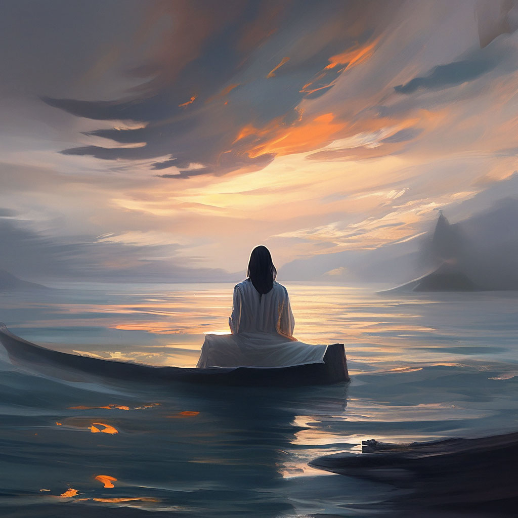 "What does peace and tranquility look like" — image created in Shedevrum