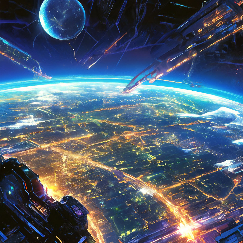 "View of the earth from space" — image created in Shedevrum