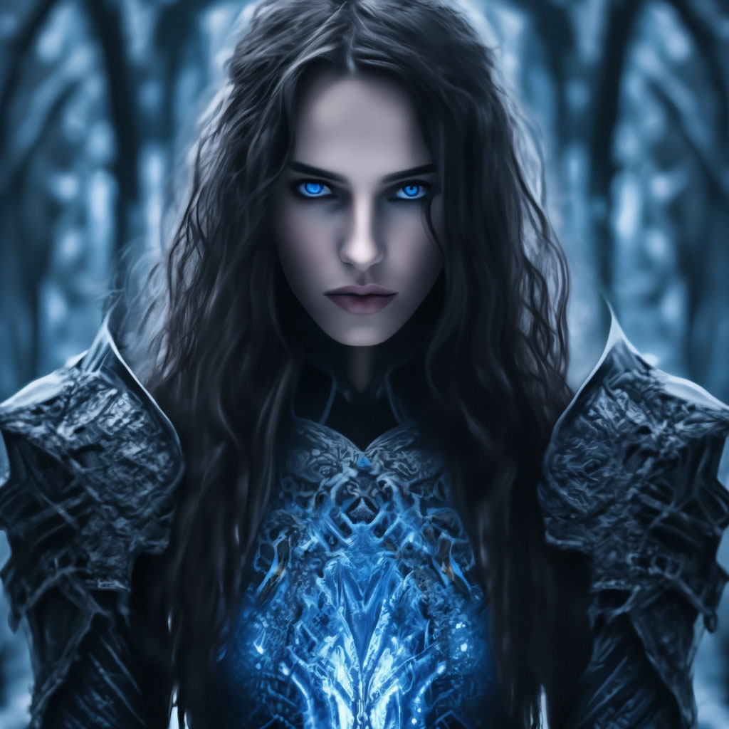 Mad♱ filigree, gothic, dark elf girl, death knight, blue eyes, hands in ...