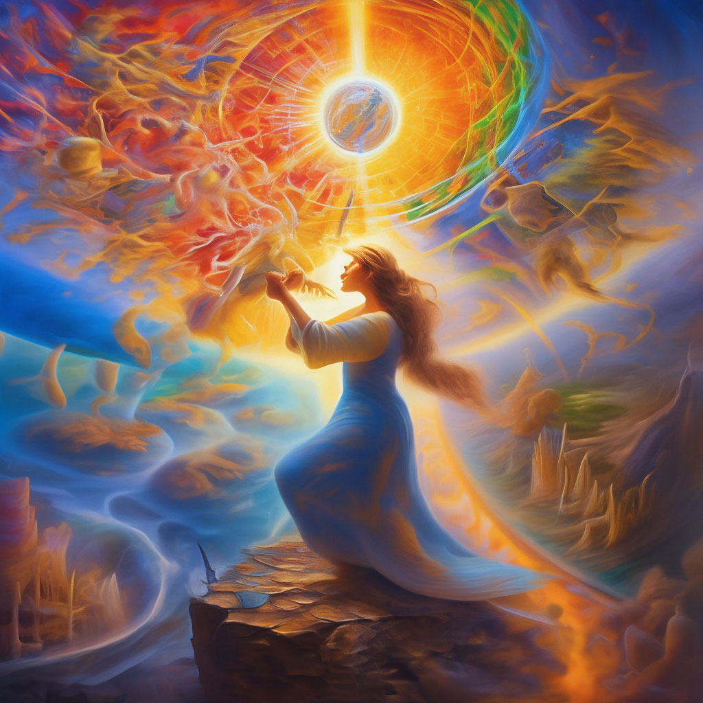 "Creativity as the meaning of life" — image created in Shedevrum