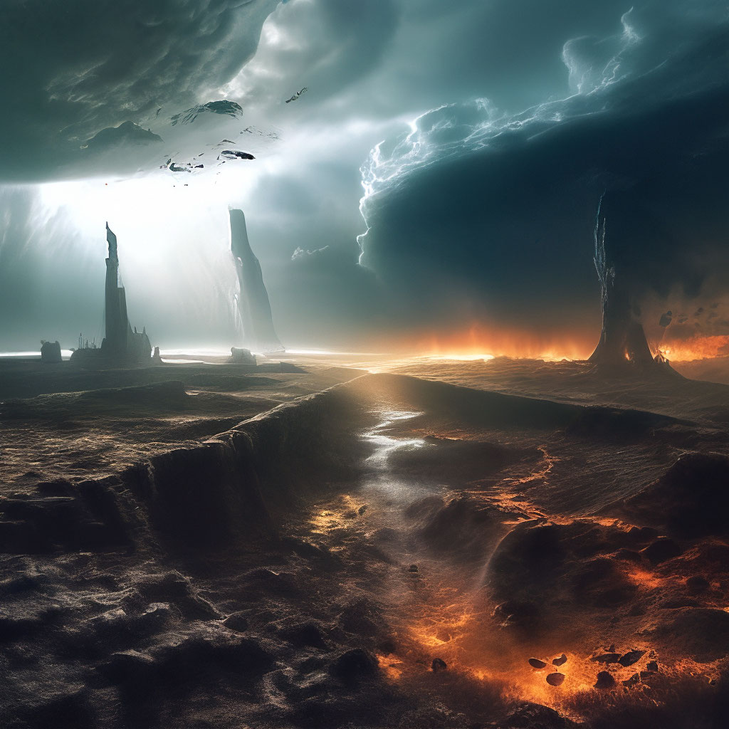 "From the earth to the surface" — image created in Shedevrum