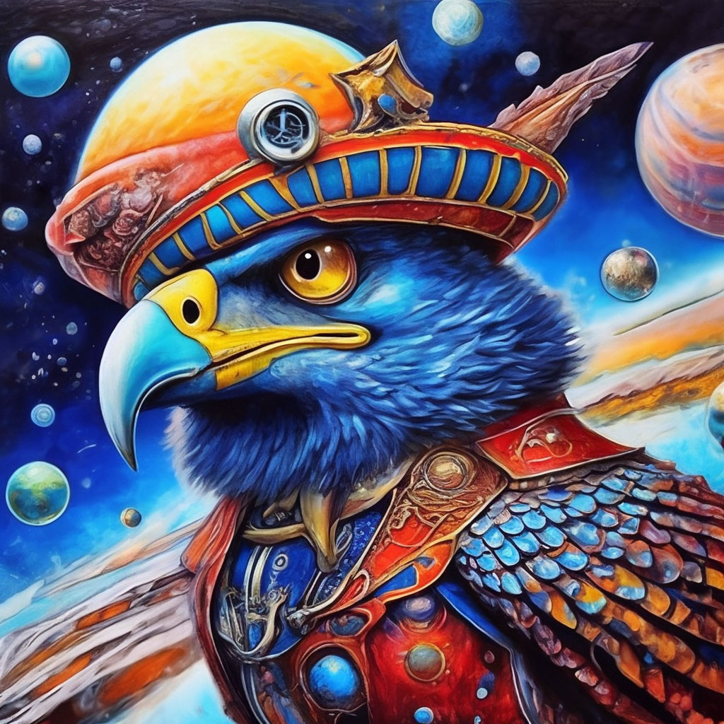 "Space alien pirate bird Eagle .A parade of planets. dynamics ...