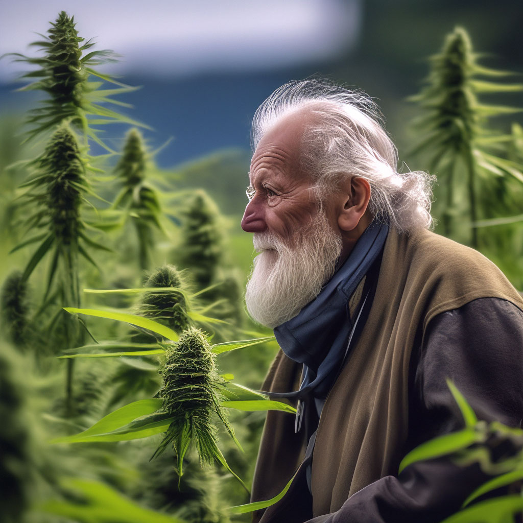 "Old age and hemp" — image created in Shedevrum