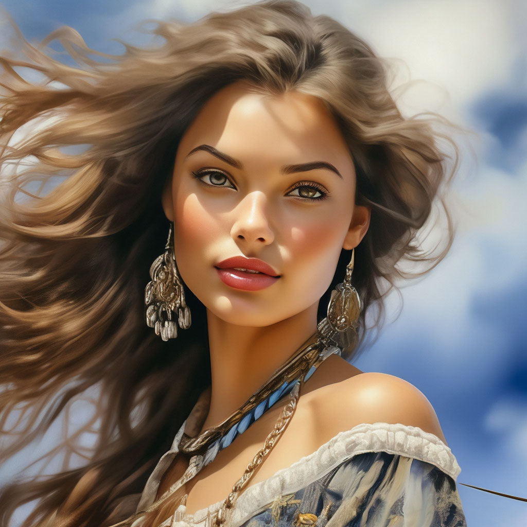 "Watercolor painting in the style of Dutch artists a beautiful brown ...