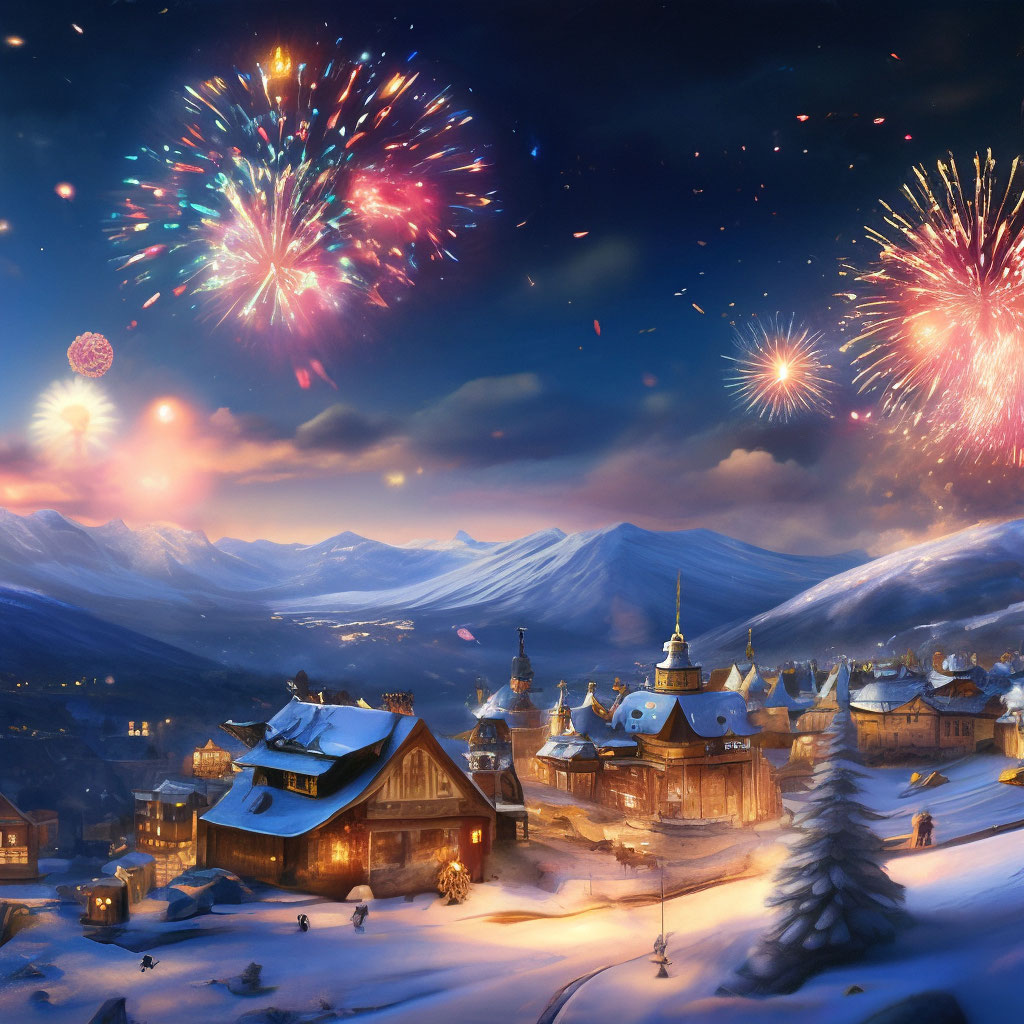 "New Year wallpapers" — image created in Shedevrum
