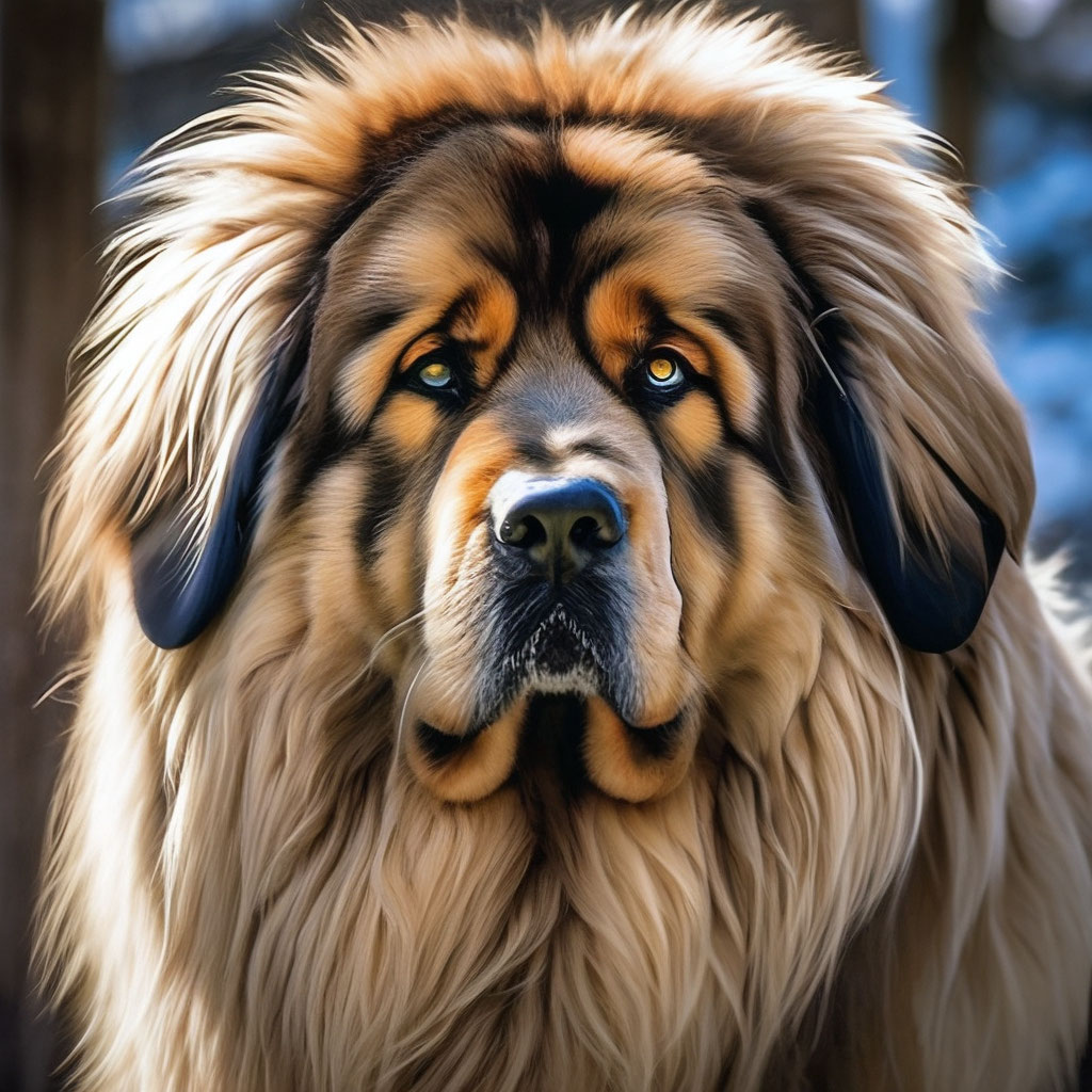 Собака порода тибетский мастиф,акцент…» — создано в Шедевруме
