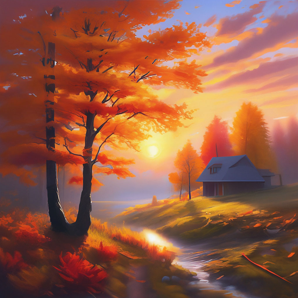 Осенний рассвет в фото» — создано в Шедевруме