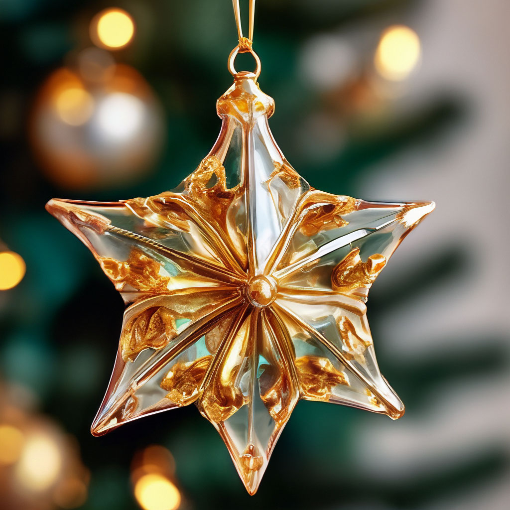 "Collectible glass Christmas tree toy in the form of a beautiful star ...