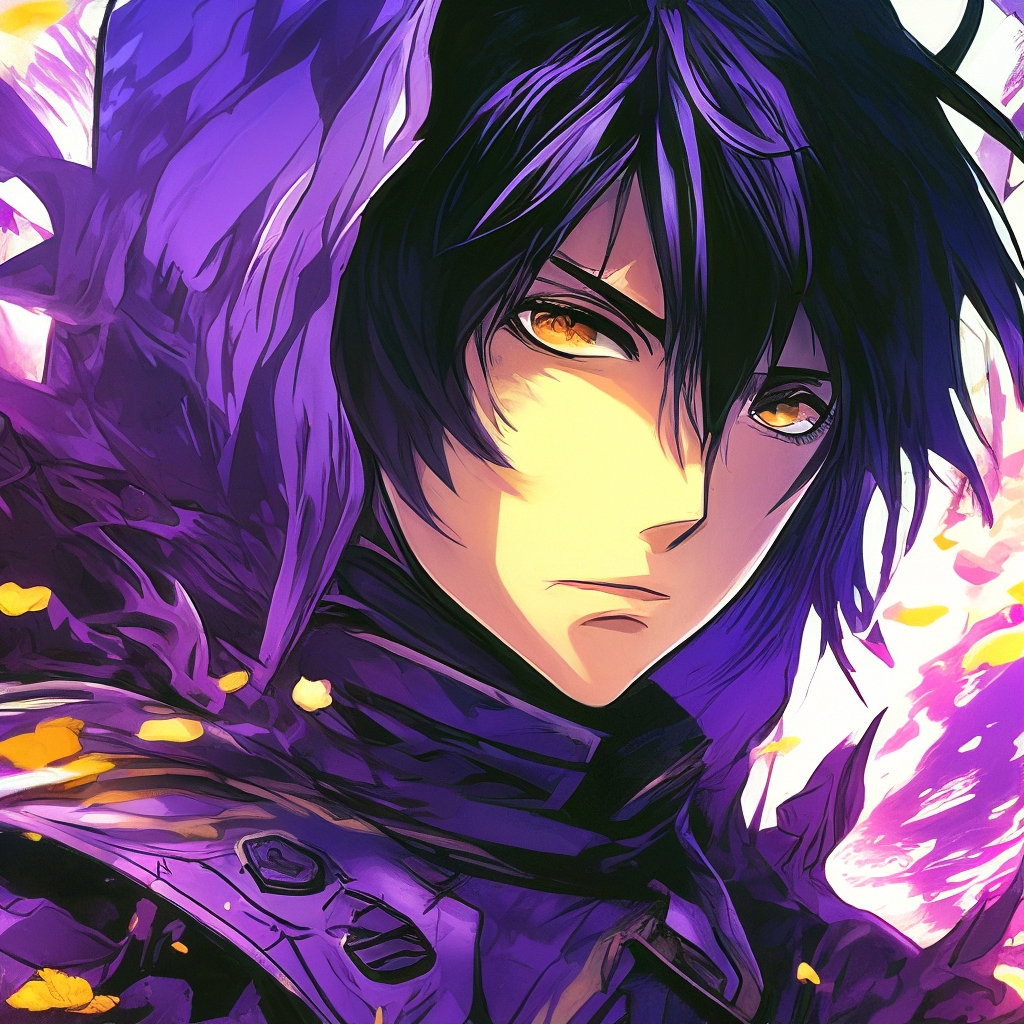 man-in-purple-clothes-black-hair-cape-anime-warrior-armor