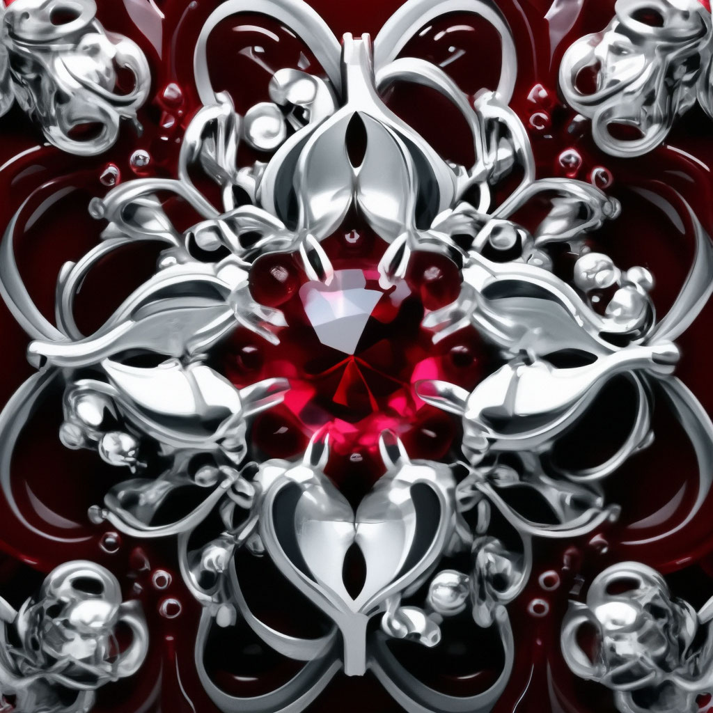 "The fractal white silver-ruby-diamond -breaks out of the fractal ...
