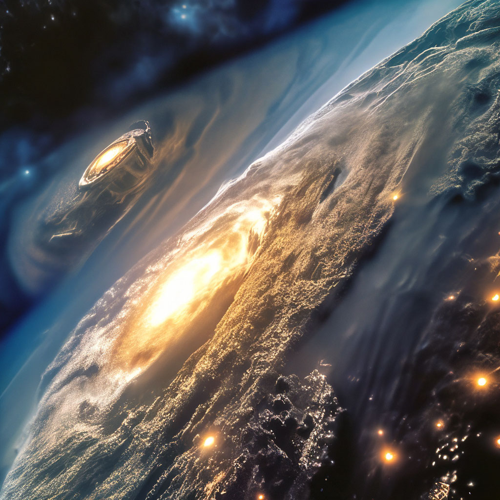"The merger of the Milky Way and Andromeda. View from planet earth ...