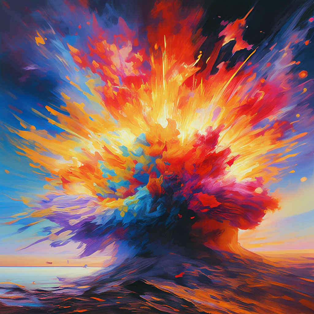"An explosion of emotions" — image created in Shedevrum